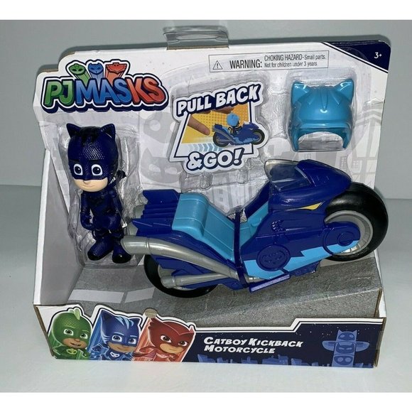PJ Masks Catboy Kickback Motorcycle Pull Back Blue - Picture 2 of 3
